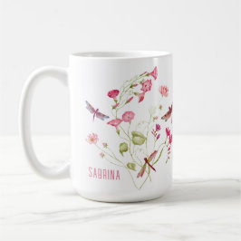 Taza De Café Mugre floral rosa personalizada