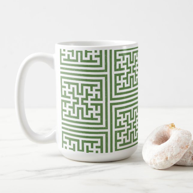 Taza De Café Mugre geométrica verde (Con donut)