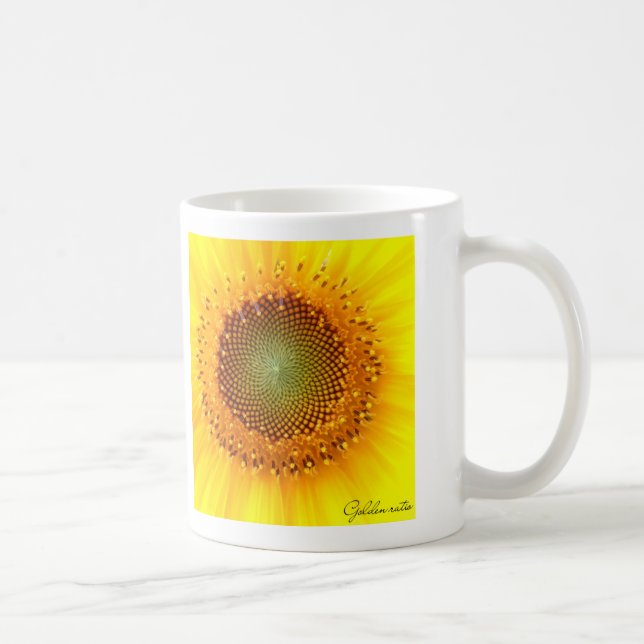 Taza De Café Mugre girasol de proporción dorada (Derecha)