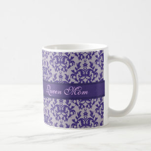 Taza De Café Mugre gris púrpura de la reina mamá