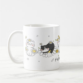 Taza De Café Mugre impreso del muelle de saludo de gatos