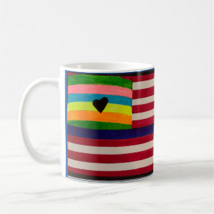 Taza De Café Mugre incluyente de la bandera de Estados Unidos