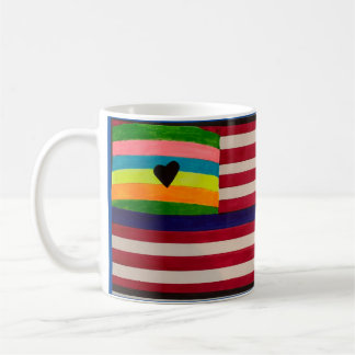 Taza De Café Mugre incluyente de la bandera de Estados Unidos