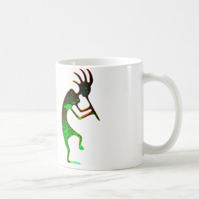Taza De Café mugre kokopelli verde (Derecha)