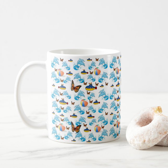 Taza De Café Mugre mariposa delfín (Con donut)