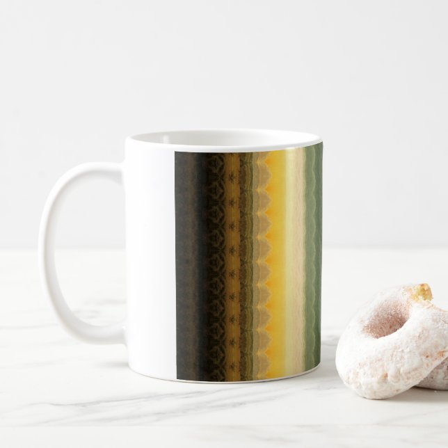 Taza De Café Mugre marrón amarillo verde (Con donut)