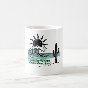 Taza De Café Mugre Minimalista por la ola del desierto