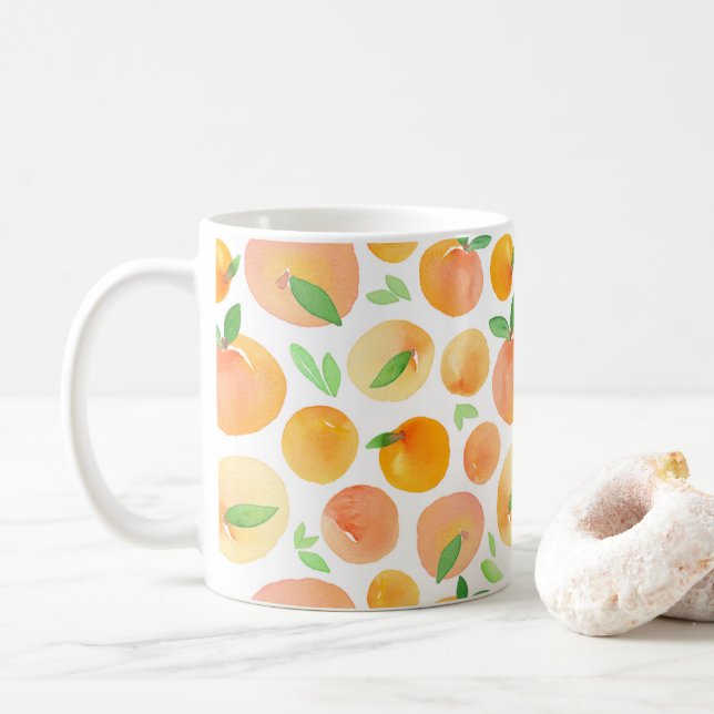 Taza De Café Mugre naranja de melocotón de fruta moderna de Gua (Con donut)