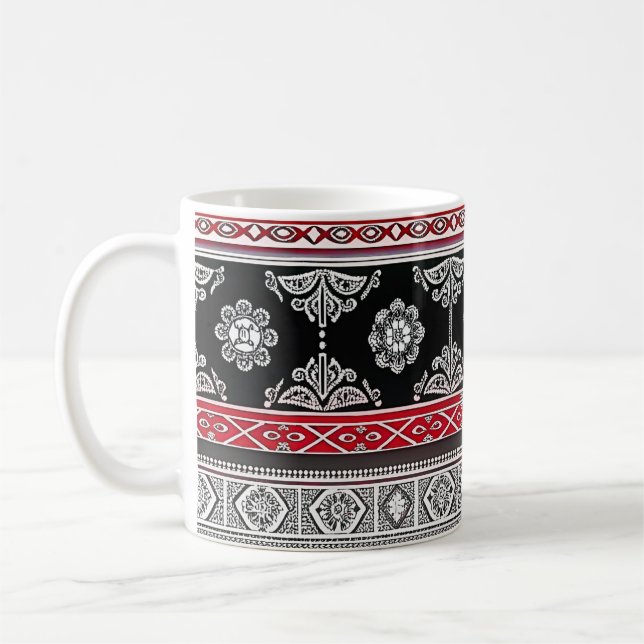 Taza De Café Mugre negra del patrón (Izquierda)