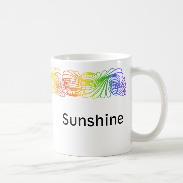 Taza De Café Mugre personalizada de Rainbow Alto Clef (Derecha)
