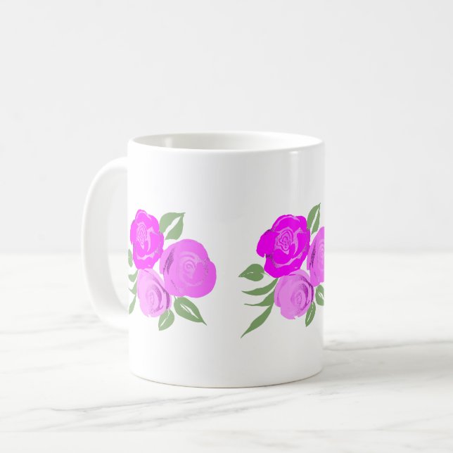 Taza De Café Mugre rosa brillante (Anverso izquierdo)