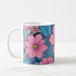 Taza De Café Mugre rosa y azul