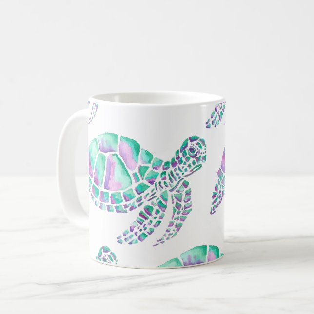 Taza De Café Mugre rosa y Verde azulada (Anverso izquierdo)