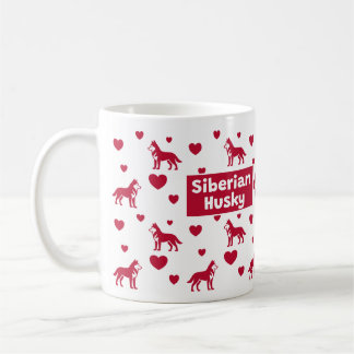 Taza De Café Mugre Siberiano Con Corazones Rojos
