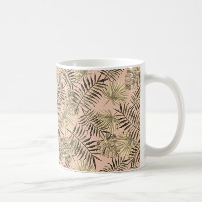 Taza De Café Mugre tropical de hoja de palma (Derecha)