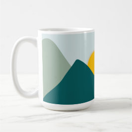 Taza De Café Mugre verde azulado de la montaña Boho