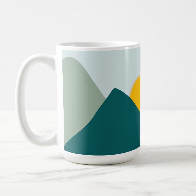 Taza De Café Mugre verde azulado de la montaña Boho (Izquierda)