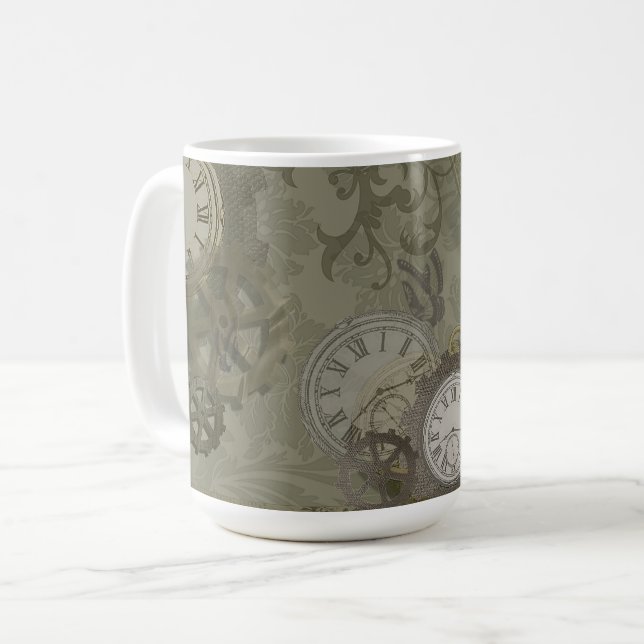 Taza De Café Mugre verde de aceituna de vapor (Anverso izquierdo)