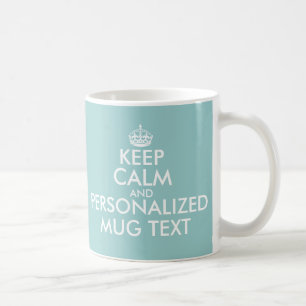 Taza De Café Mugs azul verde azulado KeepCalm   Plantilla perso