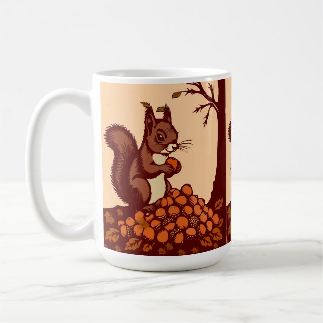 Taza De Café 🐿️ Mugs Classique Écureuil d'Automne  (Izquierda)