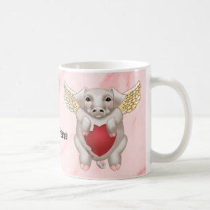 Taza De Café Mugs de amor al cerdo volador