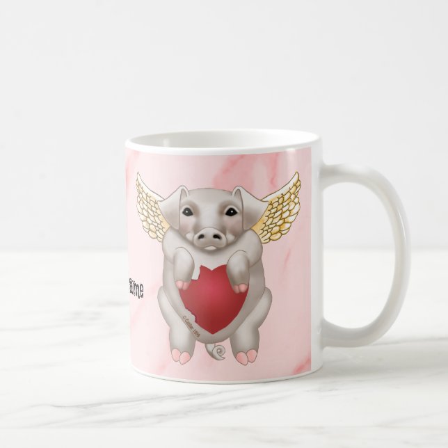 Taza De Café Mugs de amor al cerdo volador (Derecha)