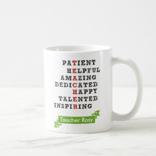Taza De Café Mugs de aprecio de profesores personalizados con n