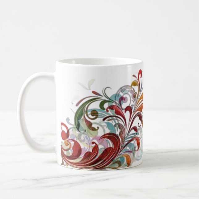 Taza De Café Mugs de diseño floral único: elegante D con temáti (Izquierda)