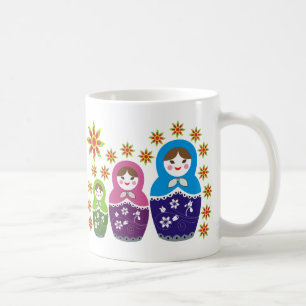 Taza De Café Mugs de muñecas rusas Matryoshka