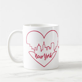Taza De Café Mugs de nombres personalizados de New York Heart