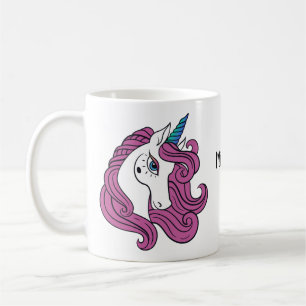 Taza De Café Mugs de nombres personalizados de Unicornio
