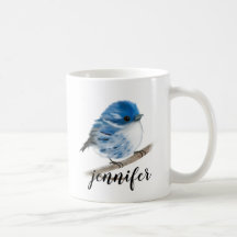 Mugs de pájaros Blue Warbler personalizados