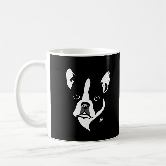Taza De Café Mugs de Perro Terrier de Boston (Izquierda)