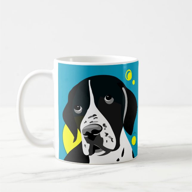 Taza De Café Mugs de perros punteros blancos y negros únicos (Izquierda)