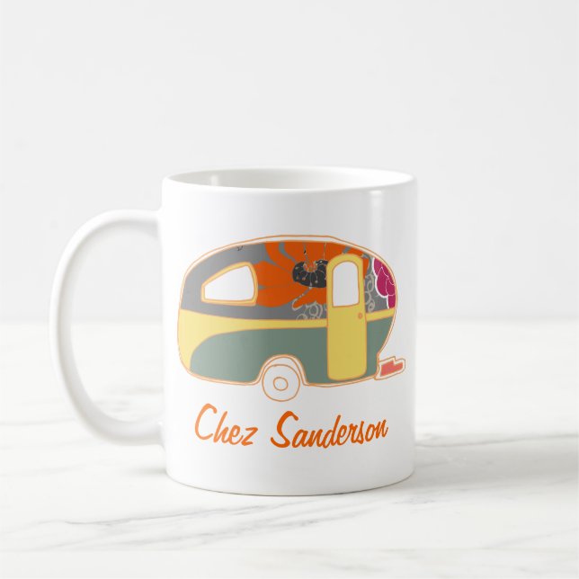 Taza De Café Mugs de propietarios de caravanas retro personaliz (Izquierda)