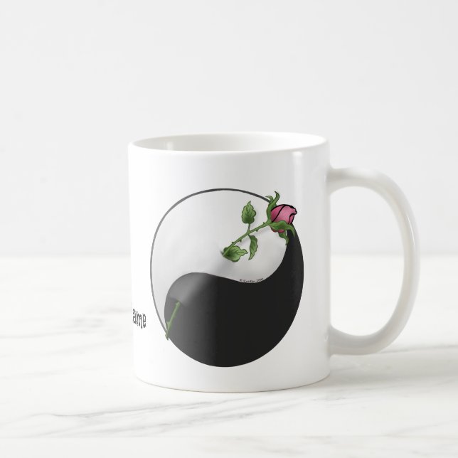 Taza De Café Mugs del Rosa Yin Yang (Derecha)