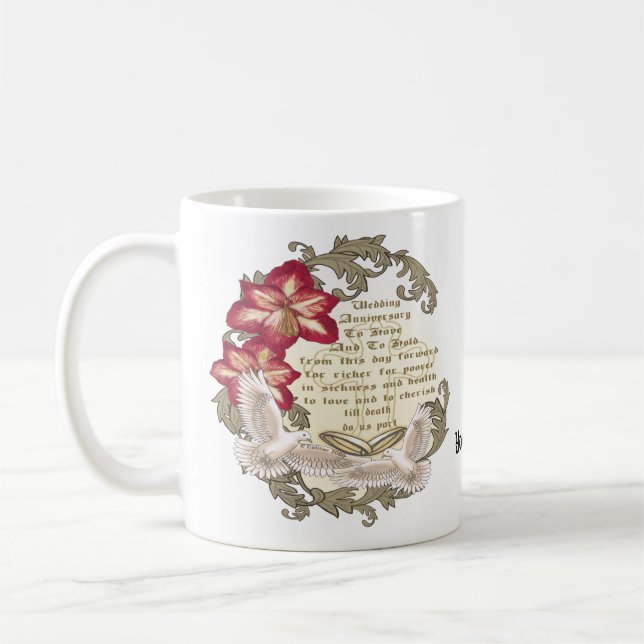 Taza De Café Mugs en el aniversario del boda (Izquierda)