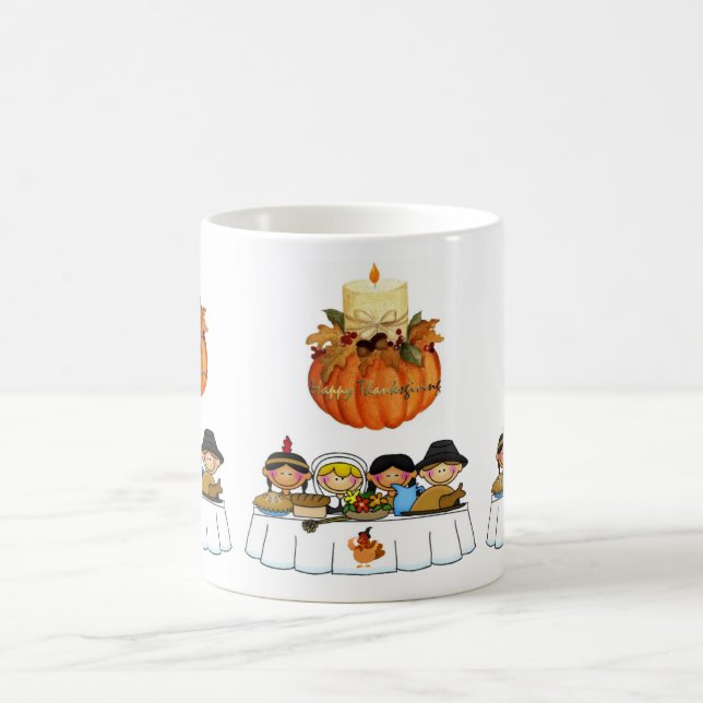 Taza De Café Mugs felices del Día de Acción de Gracias (Centro)