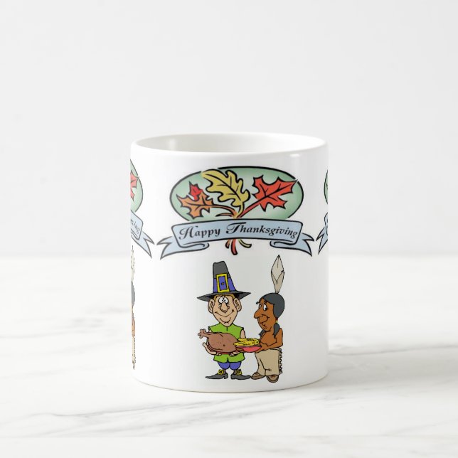 Taza De Café Mugs felices del Día de Acción de Gracias (Centro)