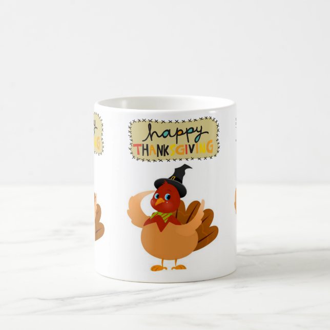 Taza De Café Mugs felices del Día de Acción de Gracias (Centro)