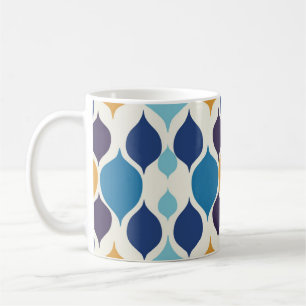 Taza De Café Mugs geométricos coloridos de mediados del siglo 1