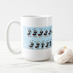 Taza De Café Mugs Hormiga azul y blanco