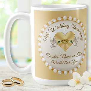Taza De Café Mugs personalizados, 50 años de Boda