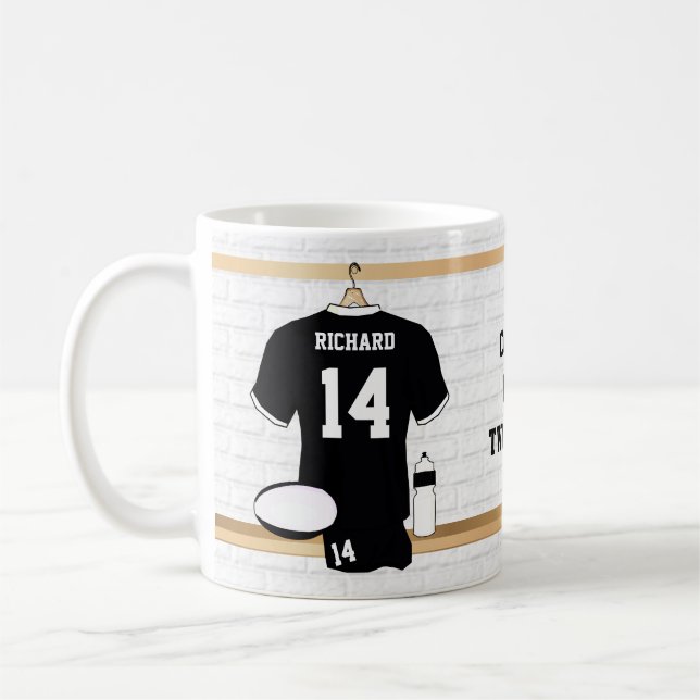Taza De Café Mugs únicos de fans de Rugby personalizados (Izquierda)