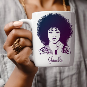 Taza De Café Mujer africana afroamericana elegante
