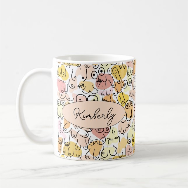 Taza De Café mujer amarilla de color pastel (Izquierda)