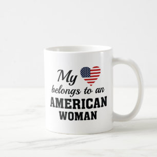 Taza De Café Mujer americana del corazón