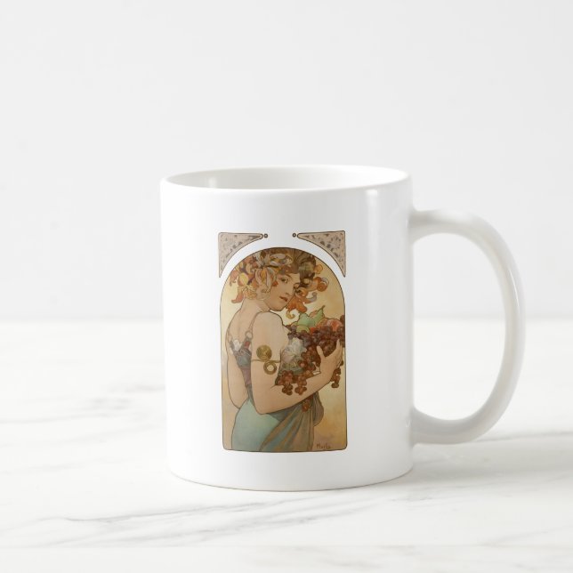 Taza De Café Mujer Art Nouveau Mucha Hermosa (Derecha)