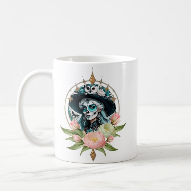Taza De Café Mujer asombrosa con un impresionante maquillaje de (Izquierda)