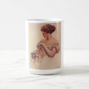 Taza De Café Mujer bonito sosteniendo un gatito (por Harrison F